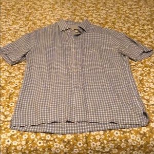 Button Down Plaid Short Sleeve Shirt